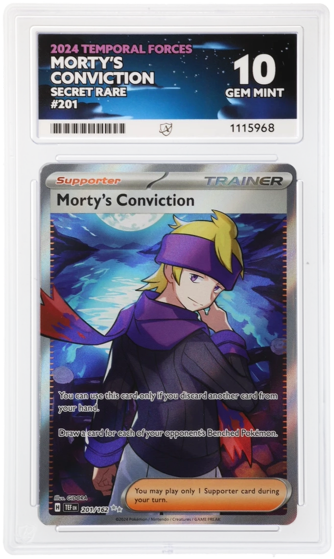 ACE 10 - Morty's Conviction - 201/162 - Secret Rare - 2024 Temporal Forces - Pokemon