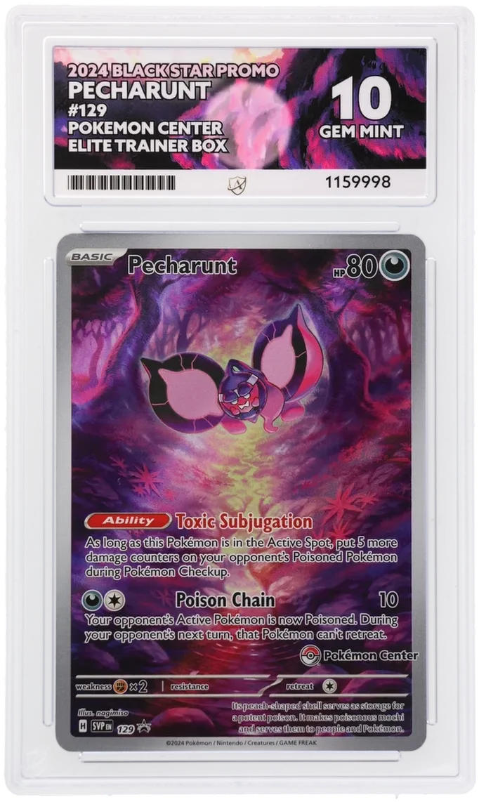ACE 10 - Pecharunt - SVP 129 - Pokemon Center Stamped - Pokemon