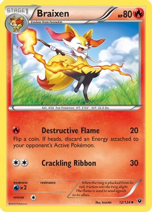 Braixen 12/124 - XY Fates Collide Reverse Holofoil