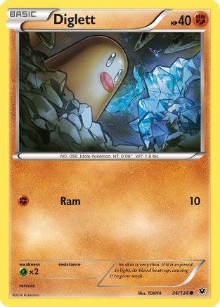 Diglett 36/124 - XY Fates Collide