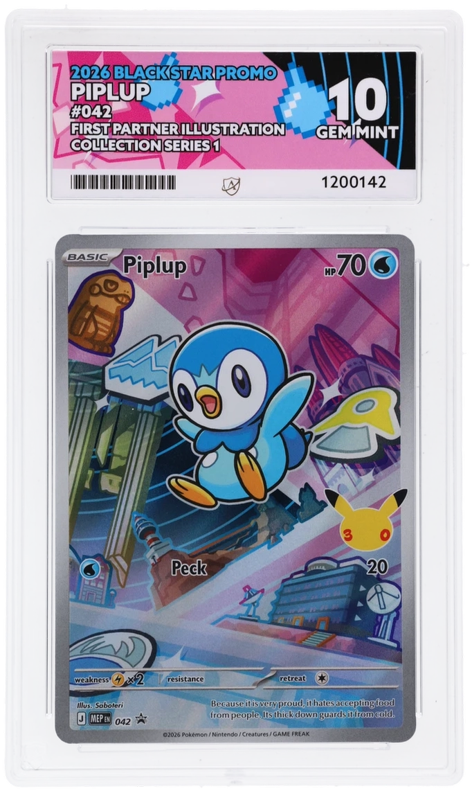 ACE 10 - Piplup - 042 - Black Star Promo - First Partner Illustration Collection Series 1 - Pokemon