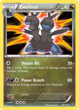 Zweilous 85/114 - XY Steam Siege Reverse Holofoil