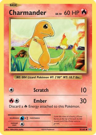 Charmander 9/108 - XY Evolutions Reverse Holofoil