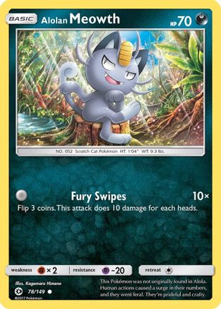 Alolan Meowth 78/149 - SM Base Set Reverse Holofoil