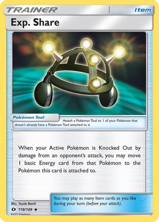 Exp. Share 118/149 - Sun & Moon Reverse Holofoil