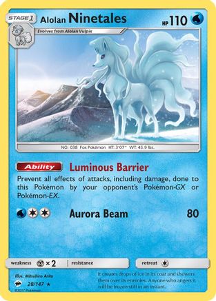Alolan Ninetales 28/147 - SM Burning Shadows Reverse Holofoil