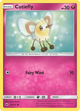 Cutiefly 95/147 - SM Burning Shadows Reverse Holofoil