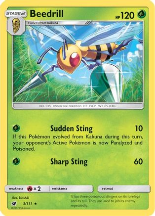 Beedrill 3/111 - SM Crimson Invasion Reverse Holofoil
