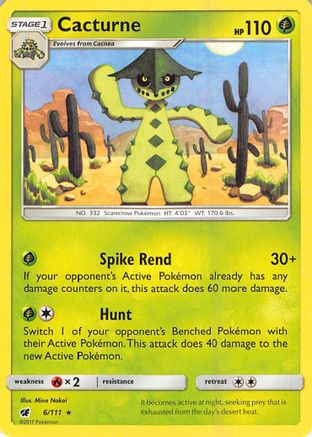 Cacturne 6/111 - SM Crimson Invasion Reverse Holofoil