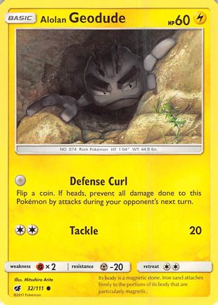 Alolan Geodude 32/111 - SM Crimson Invasion Reverse Holofoil