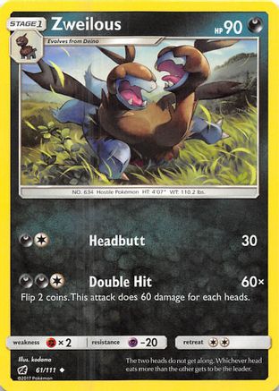 Zweilous 61/111 - SM Crimson Invasion Reverse Holofoil
