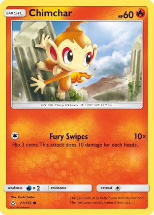 Chimchar (21) 21/156 - SM Ultra Prism Reverse Holofoil