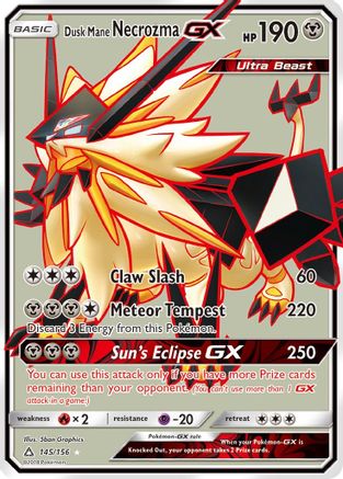 Dusk Mane Necrozma GX (Full Art) 145/156 - SM Ultra Prism Holofoil