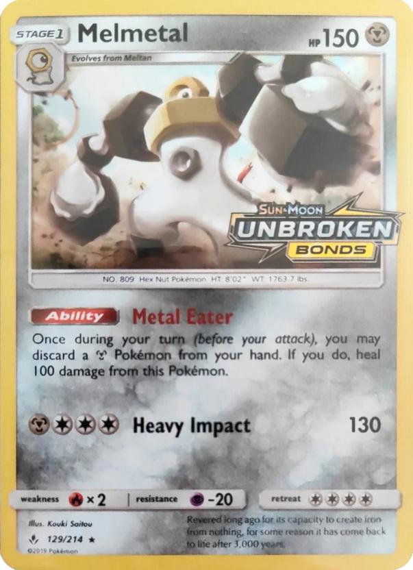Melmetal - 129/214 (Unbroken Bonds Stamped) 129 - Miscellaneous Cards & Products Holofoil