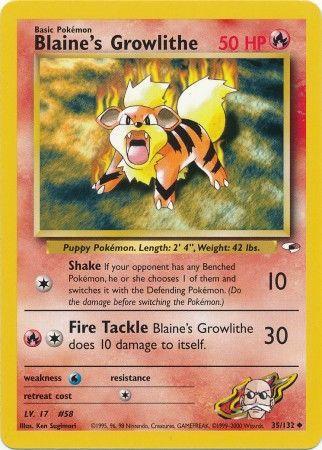 Blaine's Growlithe (35) 35/132 - Gym Heroes Unlimited
