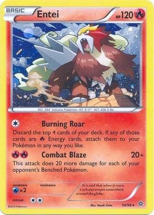Entei - 14/98 (Cosmos Holo) 14 - Blister Exclusives Holofoil