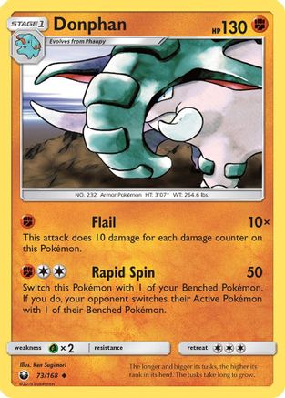 Donphan 73/168 - SM Celestial Storm Reverse Holofoil