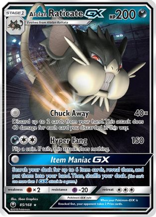Alolan Raticate GX 85/168 - SM Celestial Storm Holofoil