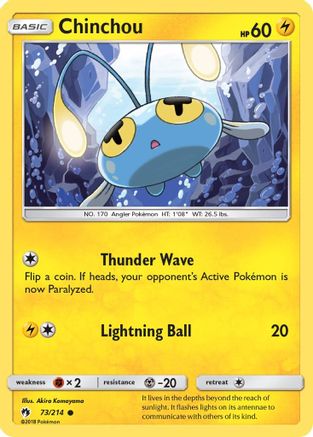Chinchou 73/214 - SM Lost Thunder Reverse Holofoil