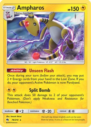 Ampharos 78/214 - SM Lost Thunder Reverse Holofoil