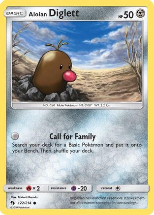 Alolan Diglett 122/214 - SM Lost Thunder Reverse Holofoil