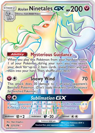 Alolan Ninetales GX (Secret) 225/214 - SM Lost Thunder Holofoil