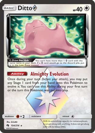 Ditto Prism Star 154/214 - SM Lost Thunder Holofoil