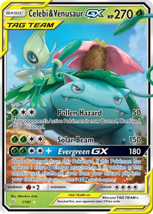 Celebi & Venusaur GX 1/181 - SM Team Up Holofoil