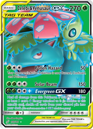 Celebi & Venusaur GX (Full Art) 159/181 - SM Team Up Holofoil