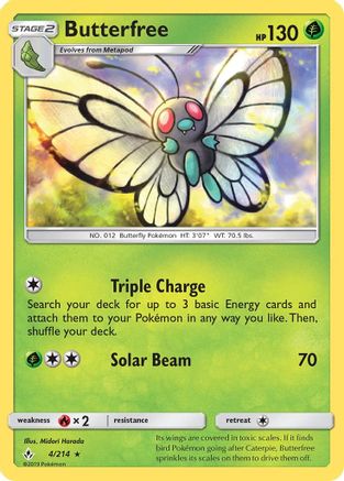 Butterfree 4/214 - SM Unbroken Bonds Reverse Holofoil