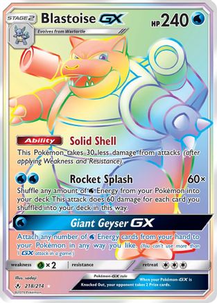 Blastoise GX (Secret) 218/214 - SM Unbroken Bonds Holofoil