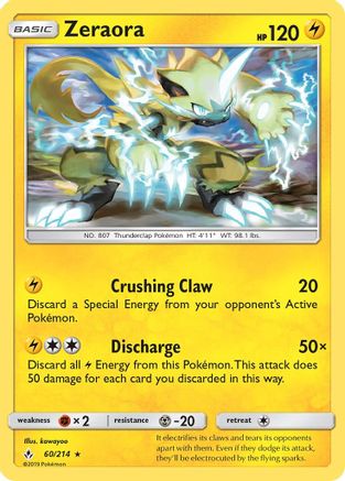 Zeraora 60/214 - SM Unbroken Bonds Reverse Holofoil