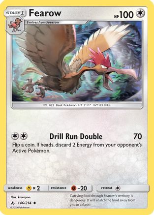Fearow 146/214 - Unbroken Bonds Reverse Holofoil