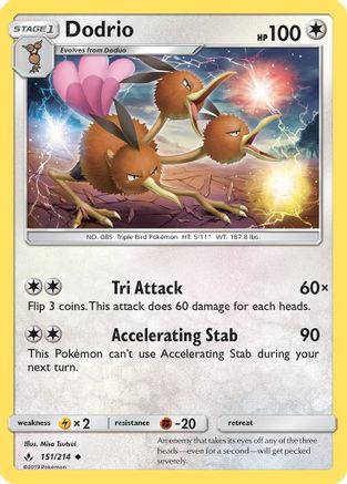 Dodrio 151/214 - SM Unbroken Bonds Reverse Holofoil