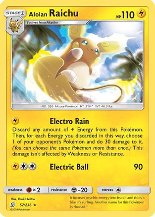 Alolan Raichu 57/236 - SM Unified Minds Holofoil