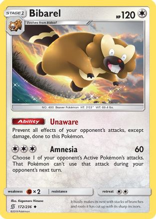 Bibarel 172/236 - SM Unified Minds Reverse Holofoil