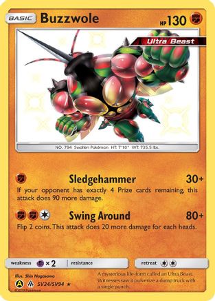 Buzzwole SV24/94 - Hidden Fates Shiny Vault Holofoil