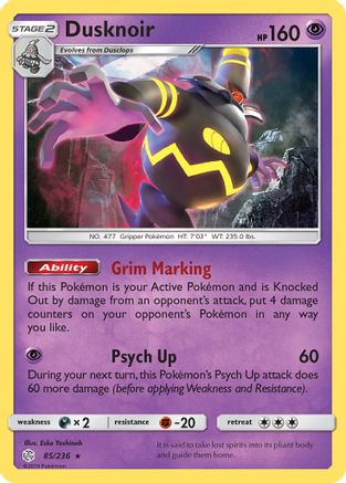 Dusknoir 85/236 - SM Cosmic Eclipse Holofoil