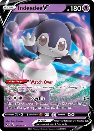 Indeedee V 91/202 - Sword & Shield Holofoil