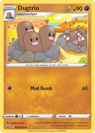 Dugtrio 93/202 - SWSH01 Sword & Shield Base Set