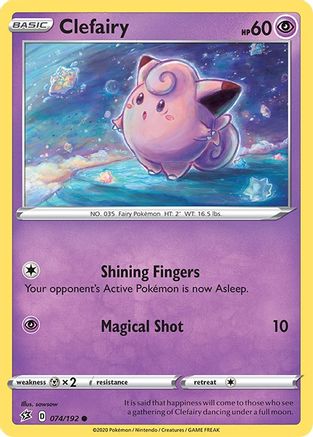 Clefairy 74/192 - SWSH02 Rebel Clash Reverse Holofoil