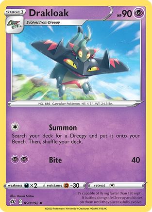 Drakloak 90/192 - SWSH02 Rebel Clash Reverse Holofoil