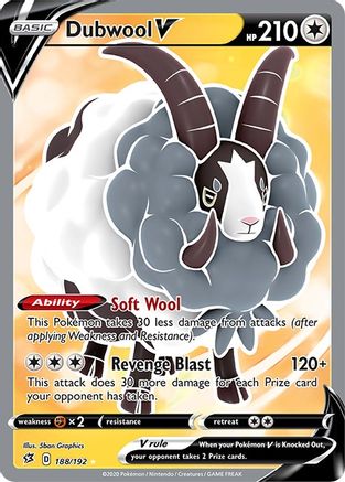 Dubwool V (Full Art) 188/192 - SWSH02 Rebel Clash Holofoil