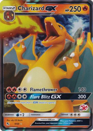 Charizard GX - 9/68 (#60 Charizard Stamped) 9 - Battle Academy Holofoil
