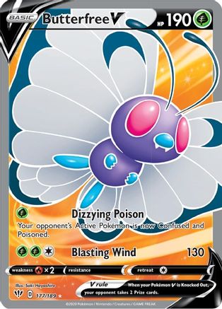 Butterfree V (Full Art) 177/189 - SWSH03 Darkness Ablaze Holofoil