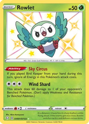Rowlet SV001/122 - Shiny Vault Holofoil