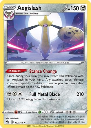 Aegislash (107) 107/163 - SWSH05 Battle Styles Reverse Holofoil