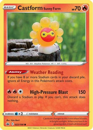 Castform Sunny Form 22/198 - SWSH06 Chilling Reign Reverse Holofoil