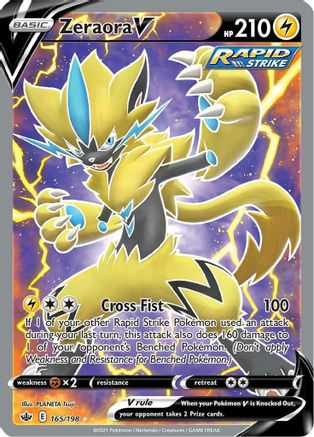 Zeraora V (Full Art) 165/198 - SWSH06 Chilling Reign Holofoil