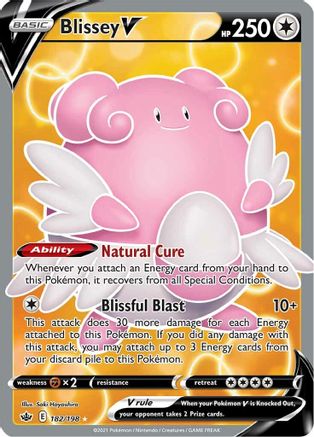 Blissey V (Full Art) 182/198 - SWSH06 Chilling Reign Holofoil